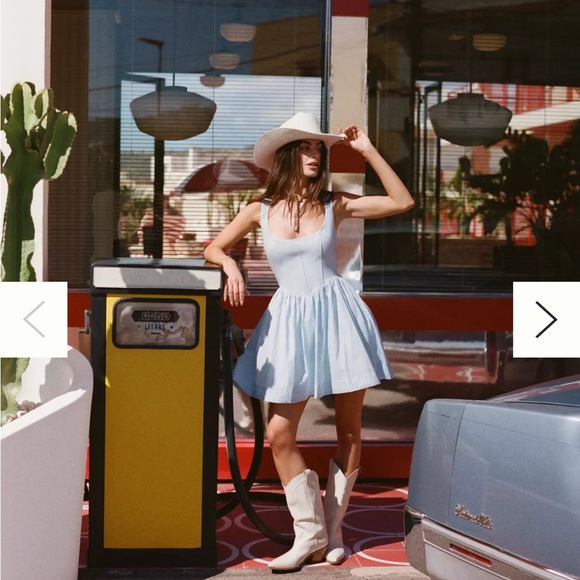 Light Blue Sleeveless Party Dress - Picture 7 of 7